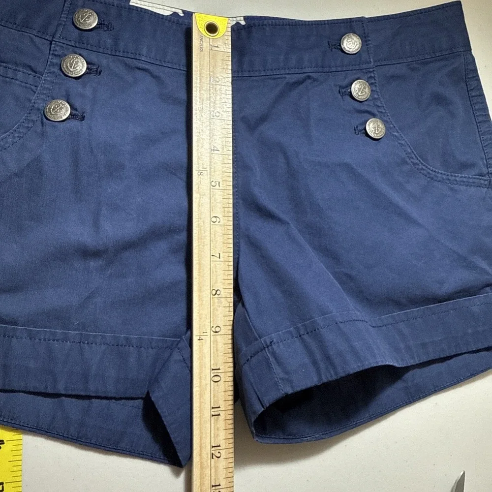 Vineyard Vines Sailor Shorts Women Navy Blue Anchor Button Nautical Size 2 - Picture 7 of 10